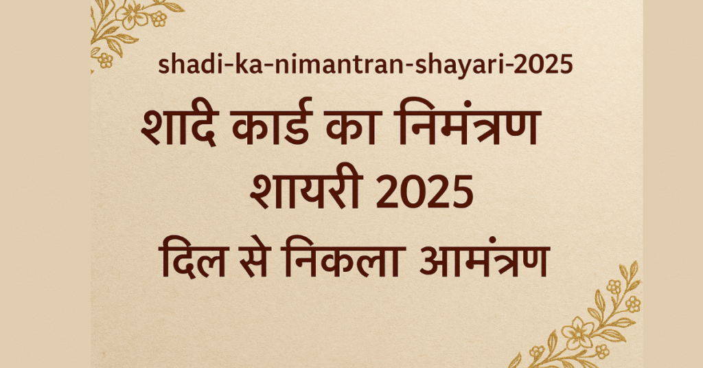 shadi-ka-nimantran-shayari-2025 – दिल से निकली बातें, खास मेहमानों के लिए